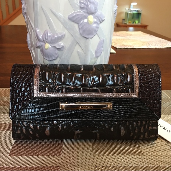 Brahmin Soft checkbook Wallet Ironwood Alzette Brahmin Soft checkbook Wallet Ironwood Alzette